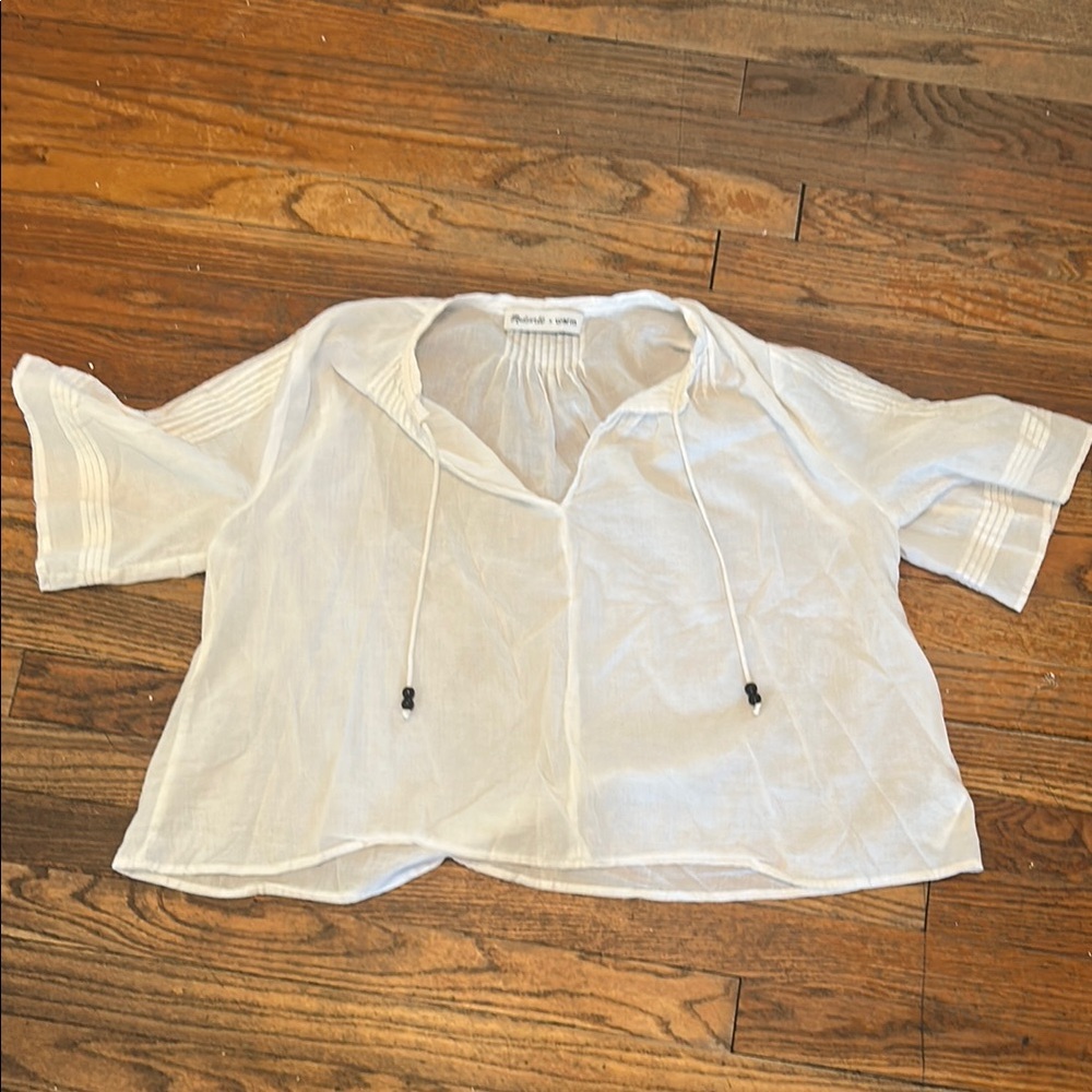 Madewell x Warm Women's Cream Short Sleeve Top size Large